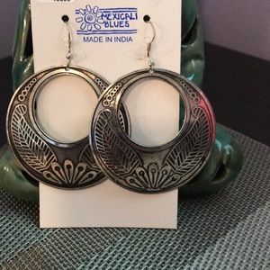Silver Disc Boho Earrings